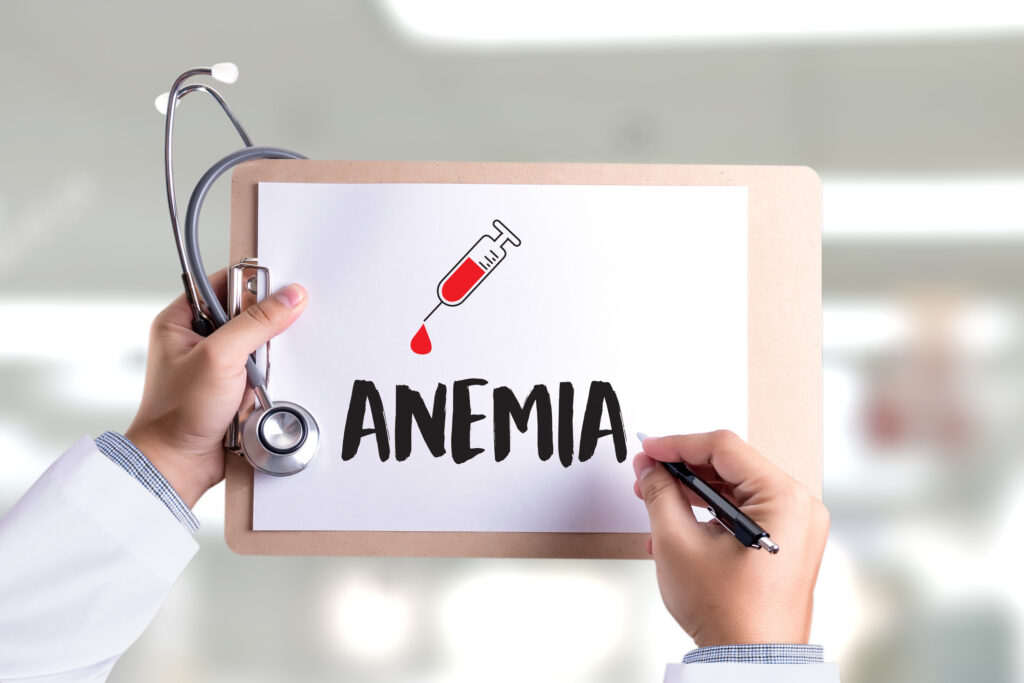 Anemia blood for test , medical concept , diagnosis iron deficiency doctor hand working professional , aplastic anemia